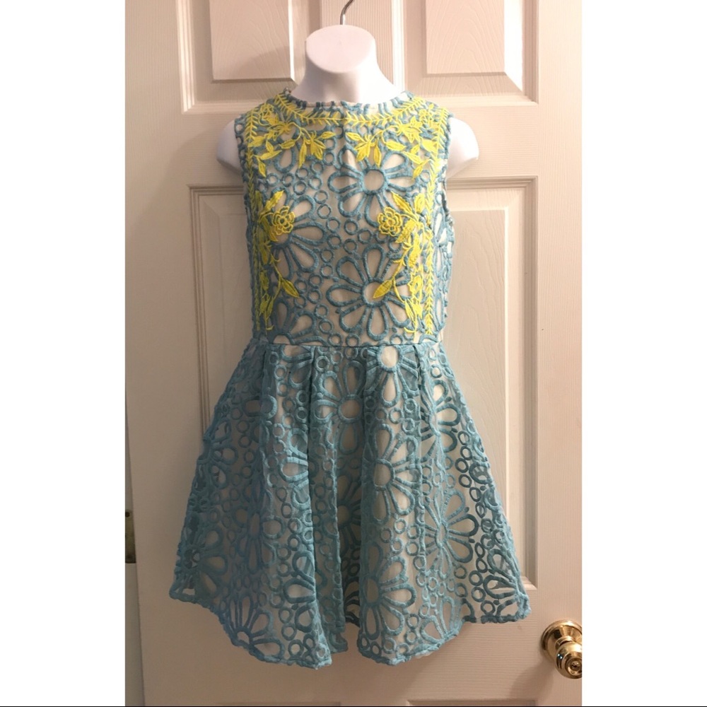 English Rose Blue and Yellow Dress - Worn once